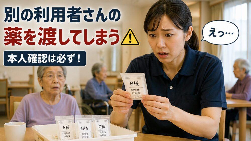 失敗エピソード5．別の利用者さんの薬を渡してしまうを説明する画像