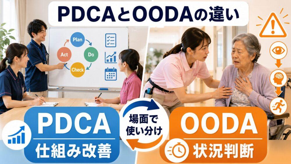 PDCAとOODAの違いと使い分けを説明する画像