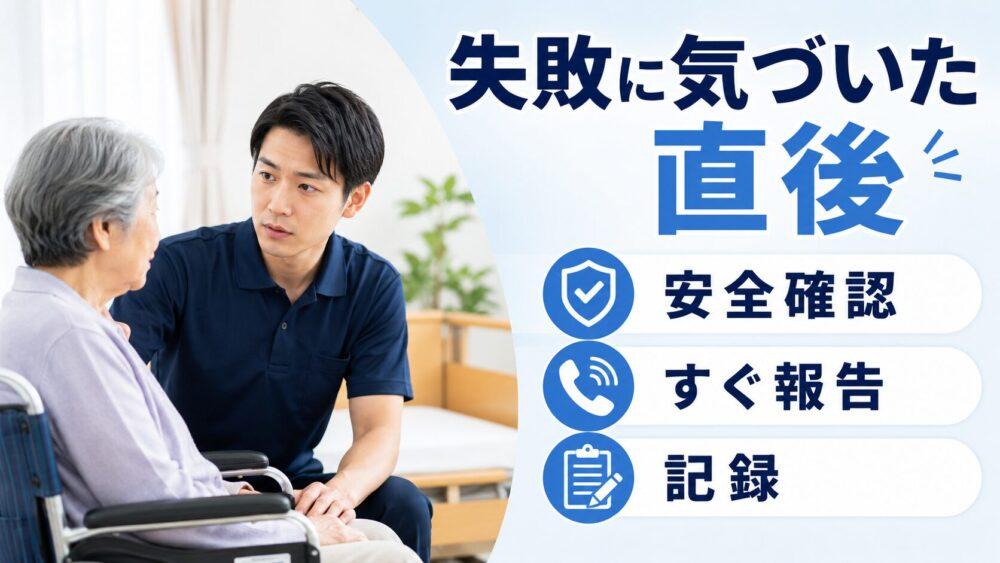 介護職が失敗に気づいた直後にやることを説明する画像