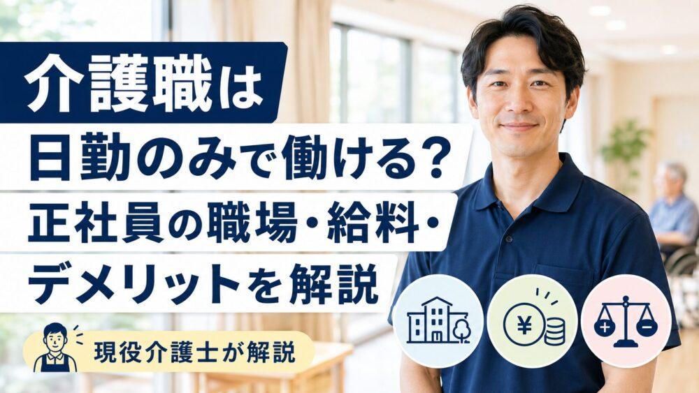 介護職は日勤のみで働ける？正社員の職場・給料・デメリットを現役介護士が解説
