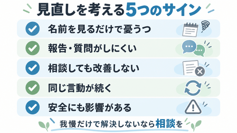 それでも先輩が怖くて仕事がつらいときの判断基準
