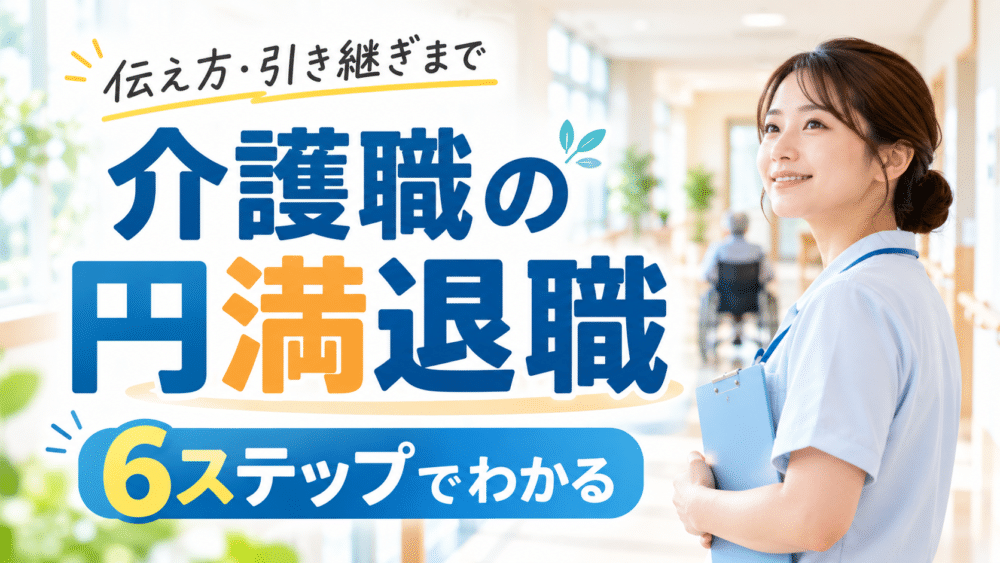 介護職が円満退職する流れ6ステップ｜何ヶ月前に伝える？例文・引き継ぎまで解説