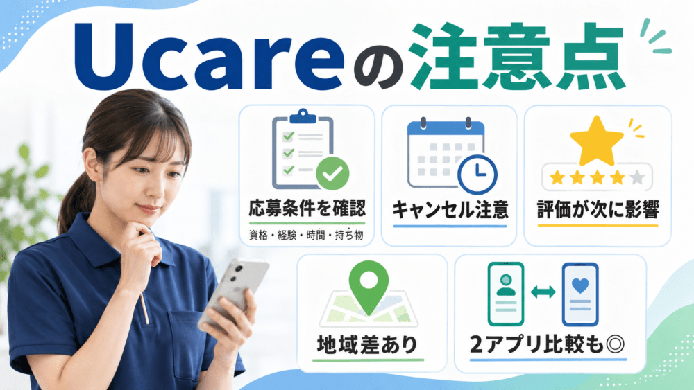Ucareを使う前に知っておきたい注意点を説明する画像