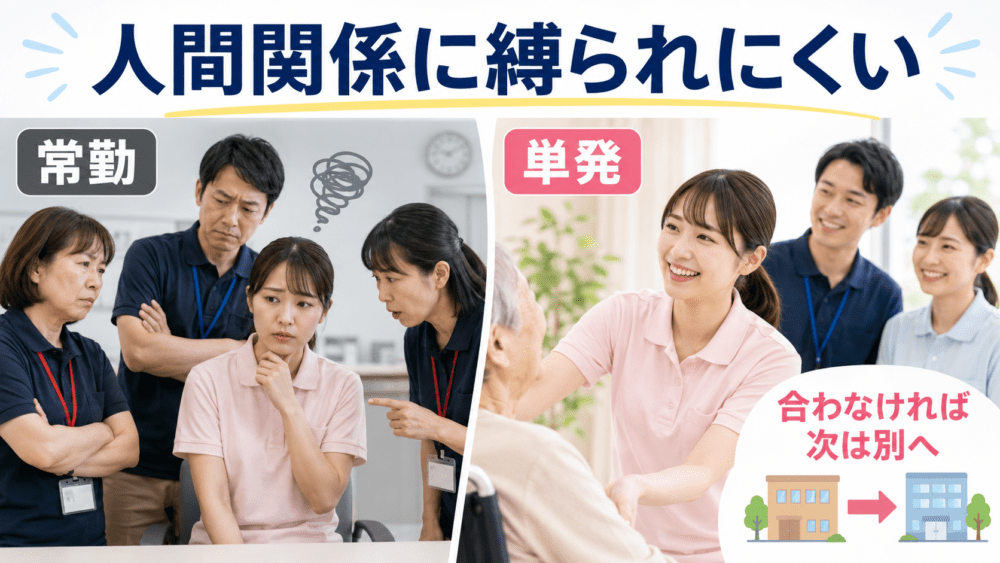 人間関係に縛られにくいことを説明する画像