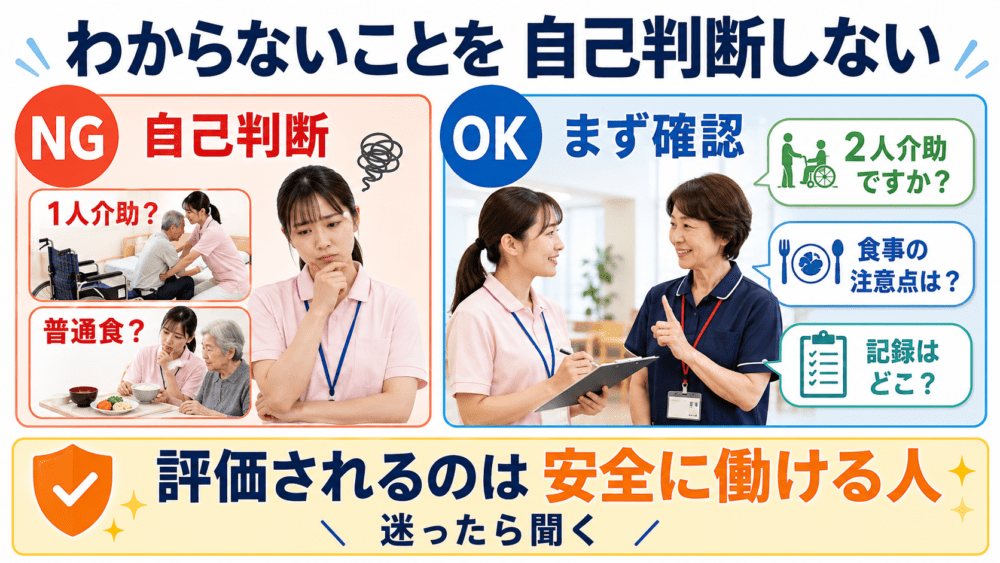 わからないことを自己判断しないことを説明する画像