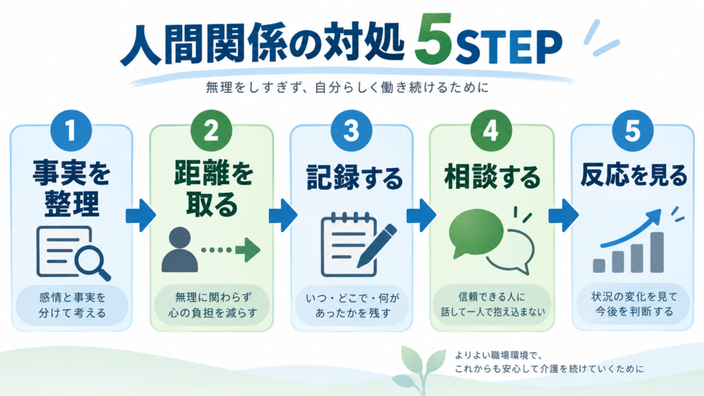【介護職の人間関係を解決する5ステップ】