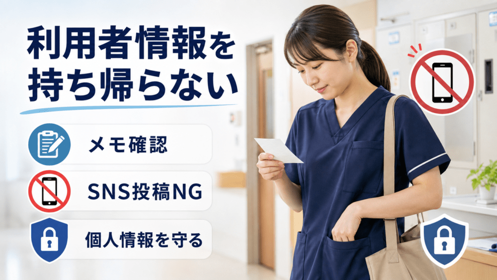 利用者情報を持ち帰らないことを説明する画像