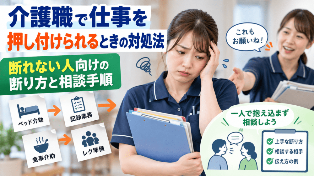 介護職で仕事を押し付けられるときの対処法｜断れない人向けの断り方と相談手順