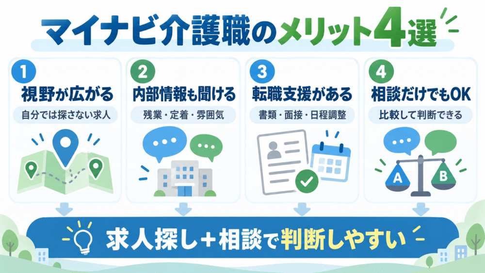 マイナビ介護職のメリット：実際に使って感じたこと4選