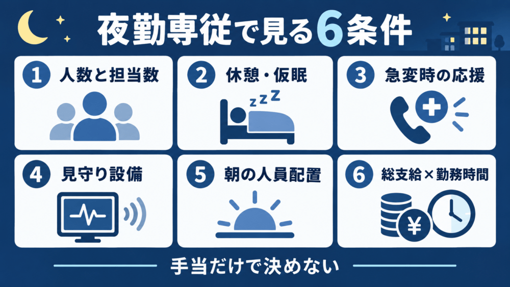 夜勤専従で後悔しない職場選び｜確認したい6つの条件
