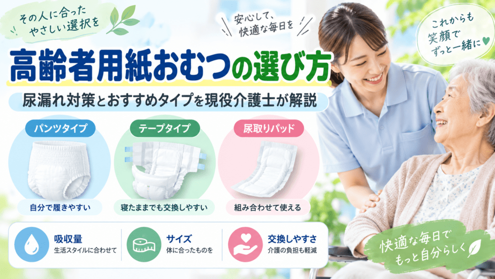 高齢者用紙おむつの選び方｜尿漏れ対策とおすすめタイプを現役介護士が解説