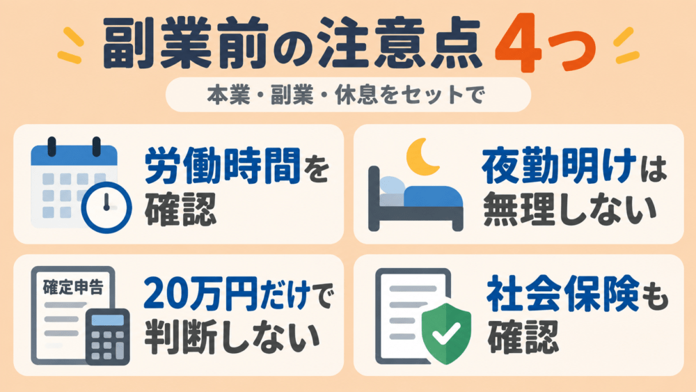 介護職が副業・ダブルワークを始める前の4つの注意点