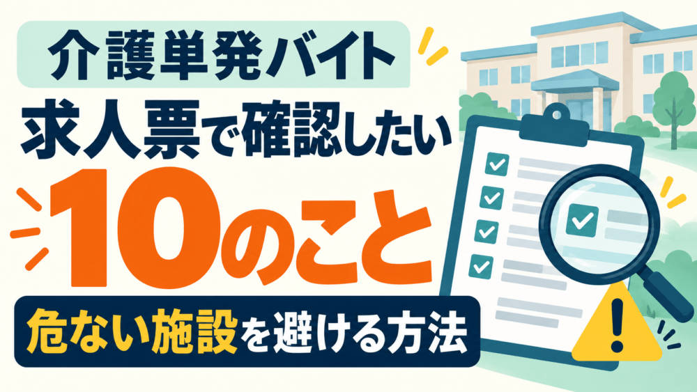 介護単発バイトの求人票で確認したい10のこと｜危ない施設を避ける方法