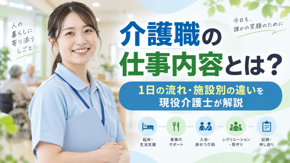 介護職の仕事内容とは？｜1日の流れ・施設別の違いを現役介護士が解説