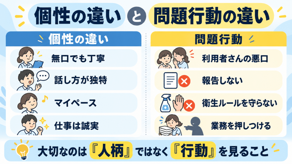 「変わっている人」と「問題のある職員」は違う