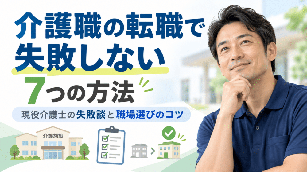 介護職の転職で失敗しない7つの方法｜現役介護士の失敗談と職場選びのコツ