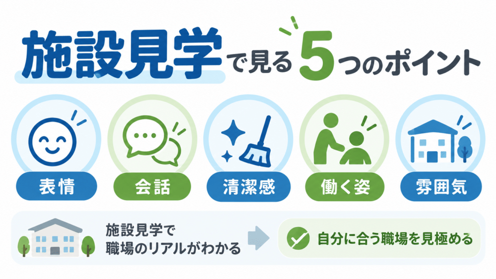 【介護施設見学で確認する5つのポイント】