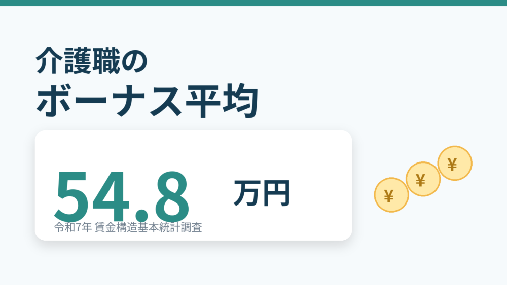 介護職のボーナス平均54.8万円｜令和7年賃金構造基本統計調査