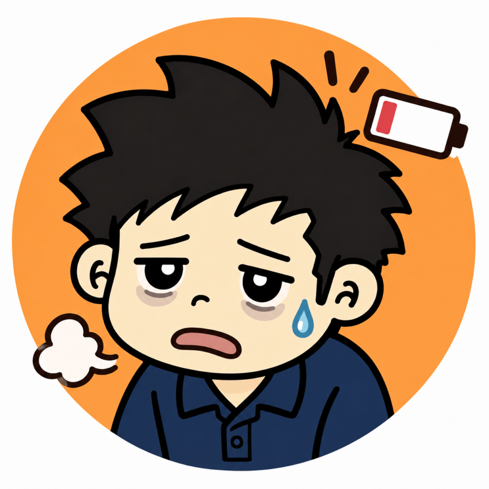 仕事がつらくて疲れている介護おじさん