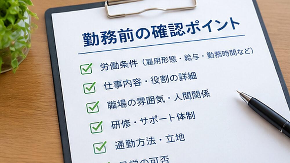 勤務前に確認したいチェックリスト